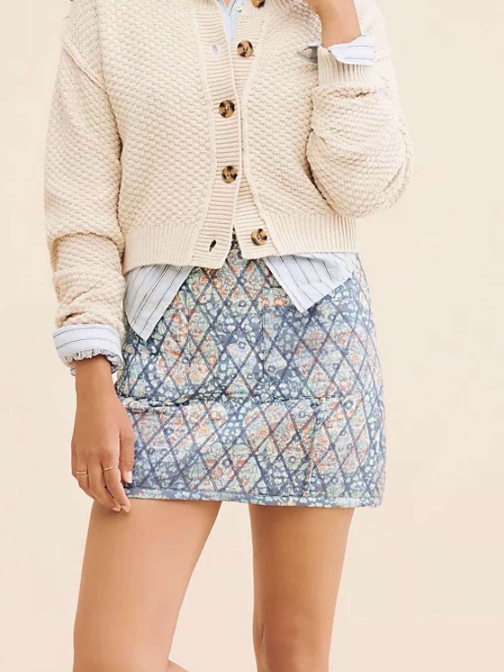 NWT Free People Darla Quilted Mini Skirt